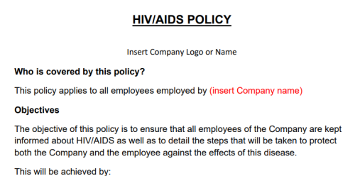 P13 HIV AIDS Policy