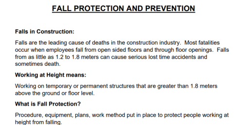 TB1 Fall Protection and Prevention